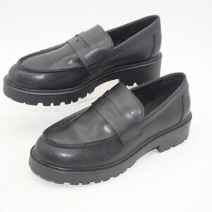 NEW Steve Madden Women's 6.5 Lawrence  Platform Loafers Shoes Black Leather